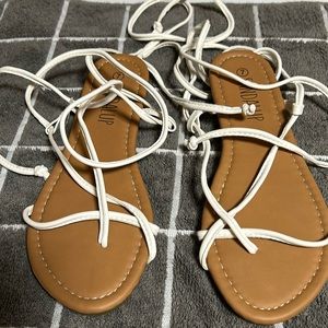 Women strap up sandals